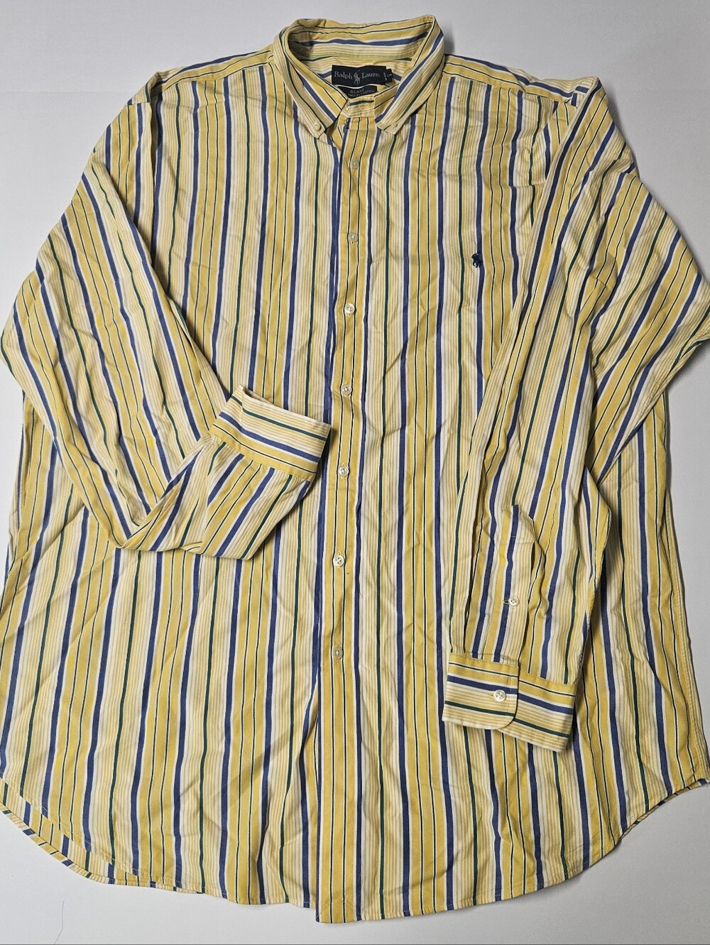 Ralph Lauren Yellow Multi-Stripe Button-Down Shirt - Picture 2 of 6